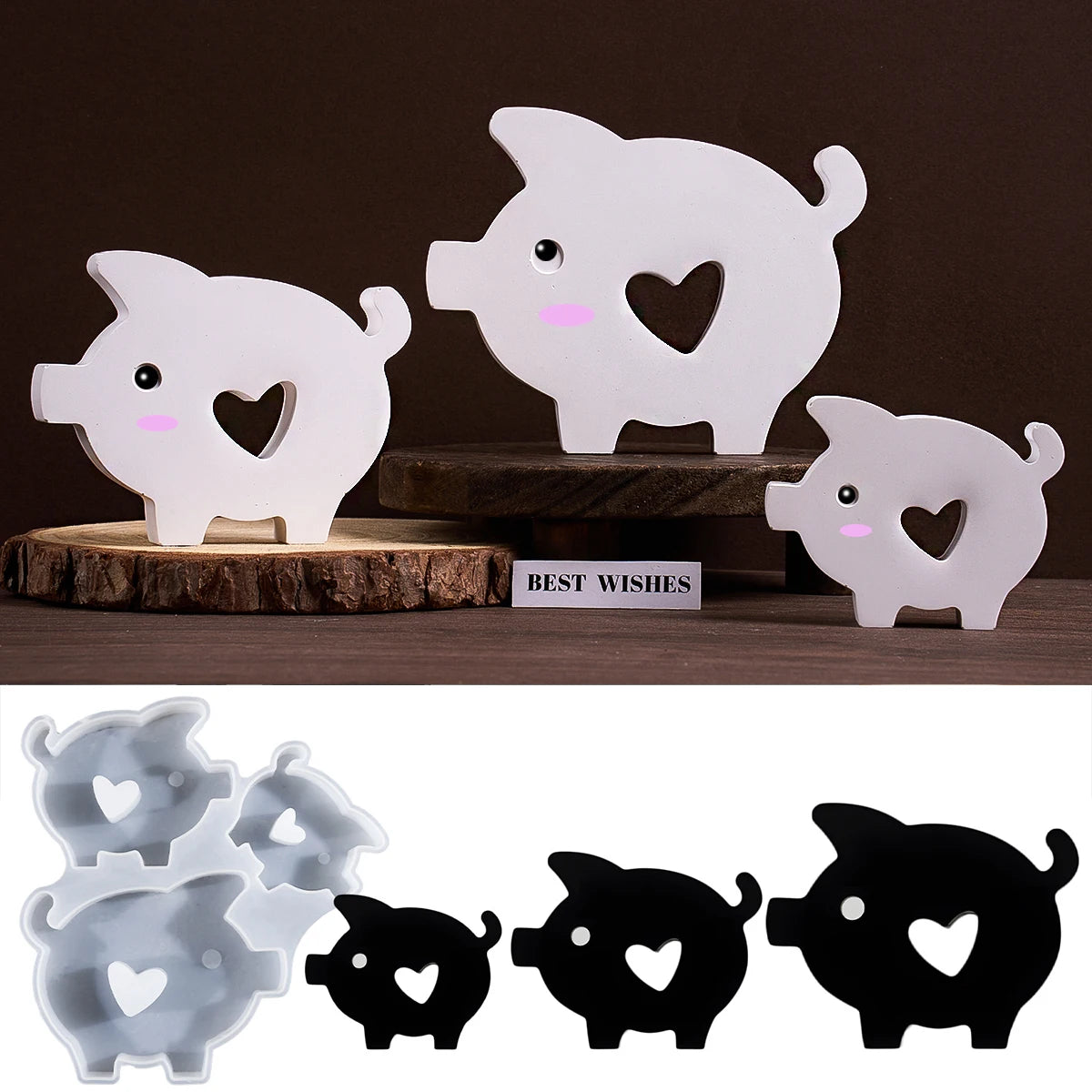 Heartfelt Piggy Silicone Mold