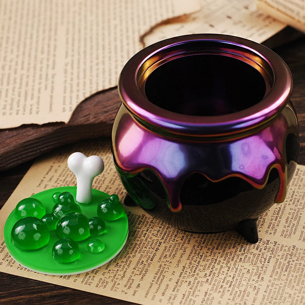 Halloween Cauldron Silicone Mold with Lid for Resin Crafts