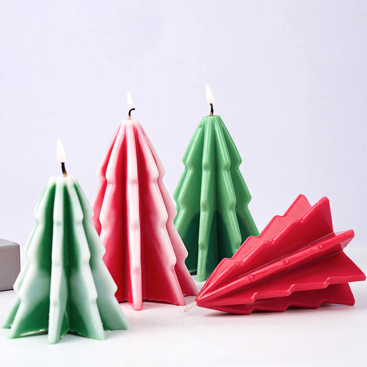 3D Folded Christmas Tree Candle Silicone Mold
