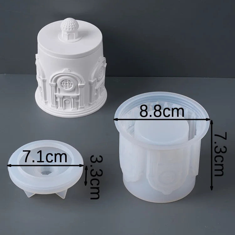 Palace House Storage Jar Silicone Mold with Lid