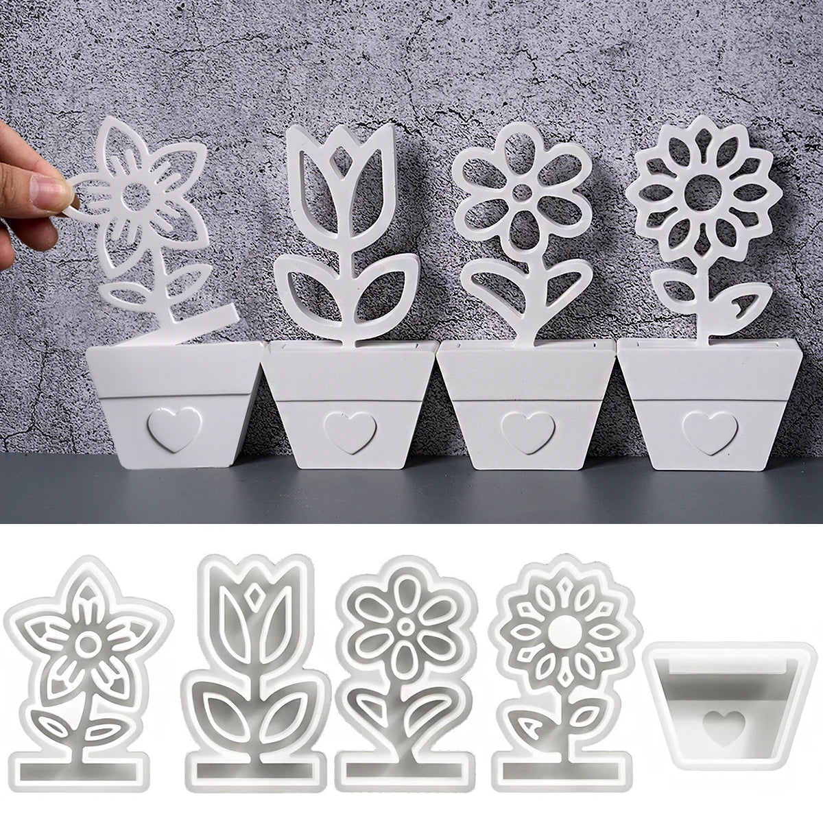 Hollow Floral Planter Ornament Silicone Mold