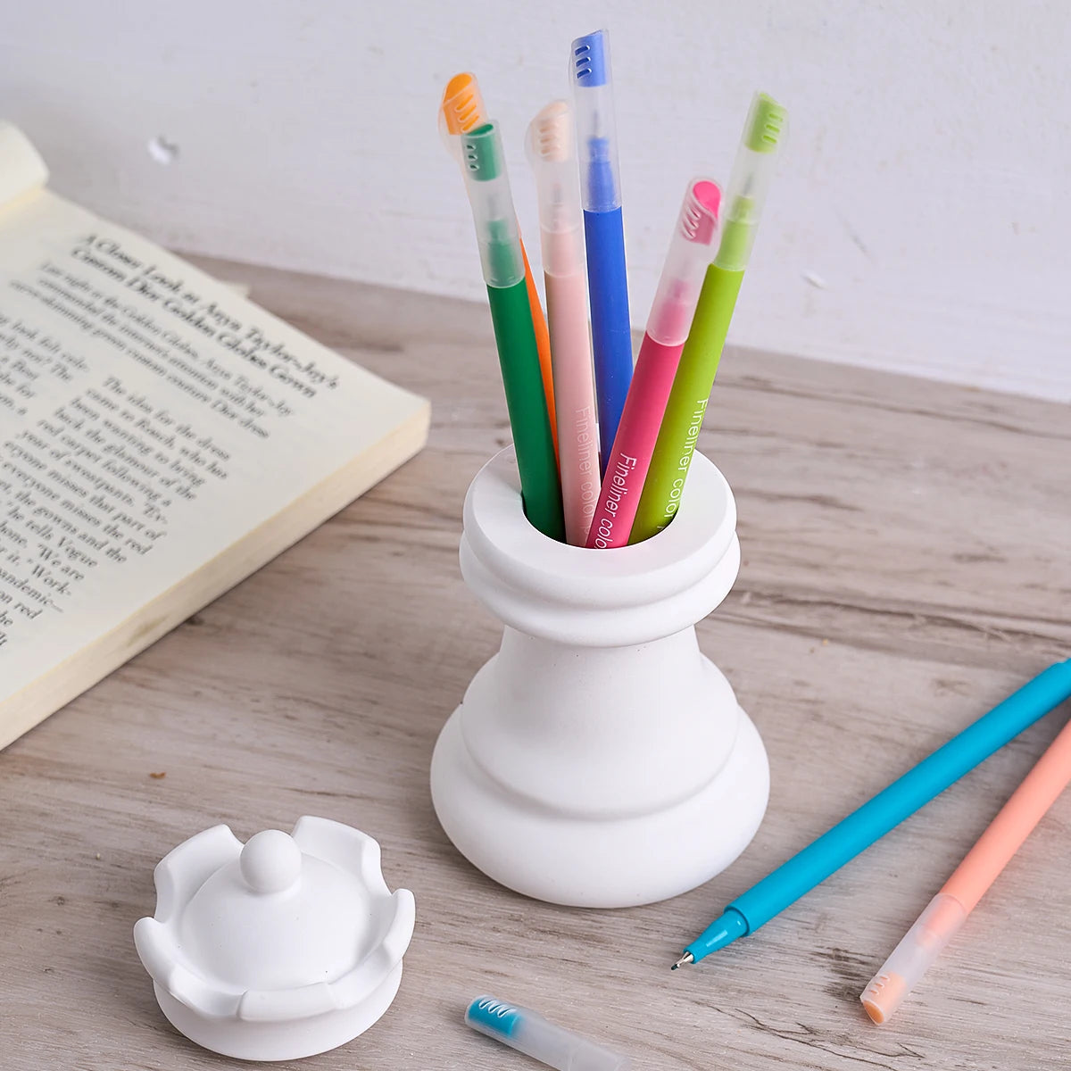Chess Candle Holder Silicone Mold with Lid.
