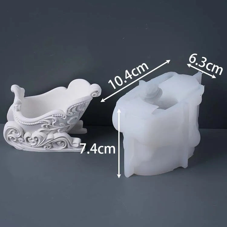 Christmas Sleigh Candle Jar Silicone Mold