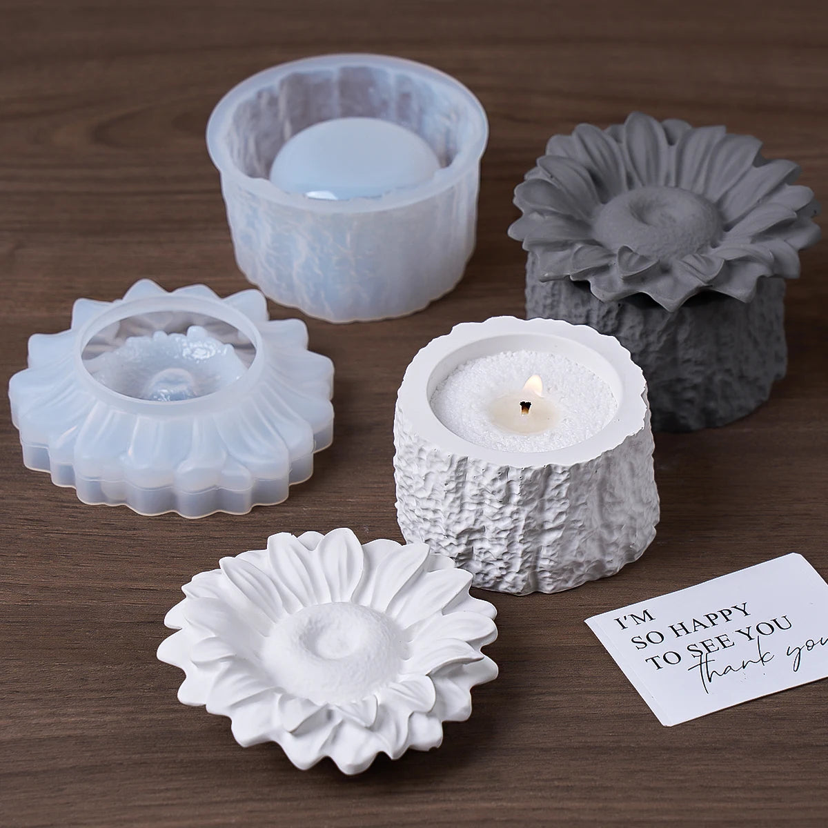Sunflower Silicone Mold Set for Storage Jar