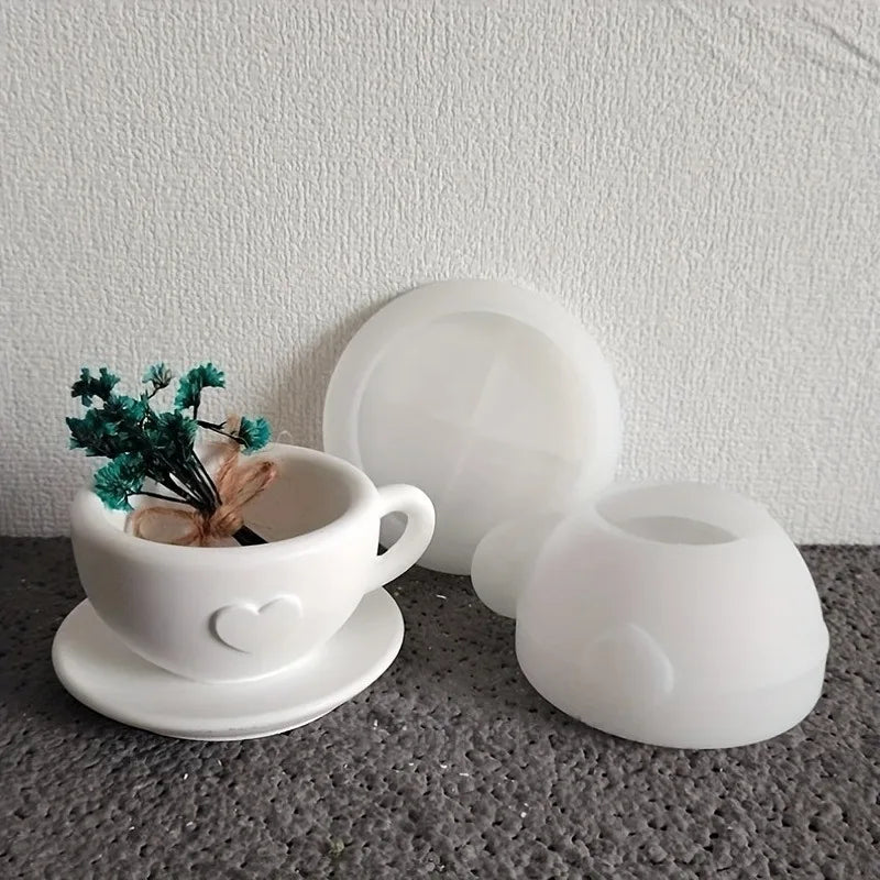Heart Tea Cup Candle Mold