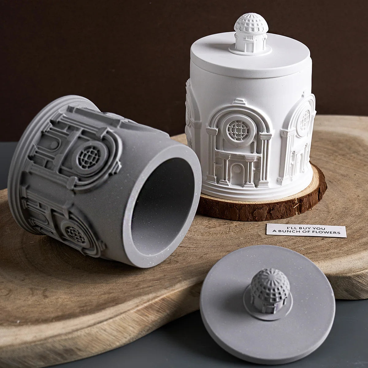 Palace House Storage Jar Silicone Mold with Lid