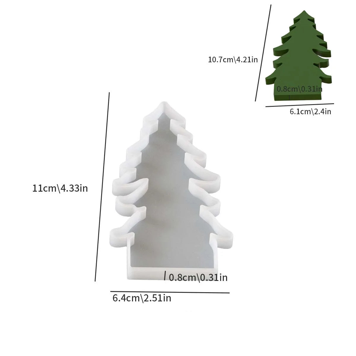 Christmas Tree & House Candle Holder Silicone Mold Set (7 pcs)