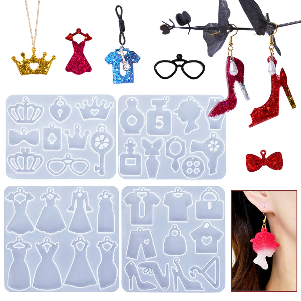New Pendant Resin Molds - 4 Options