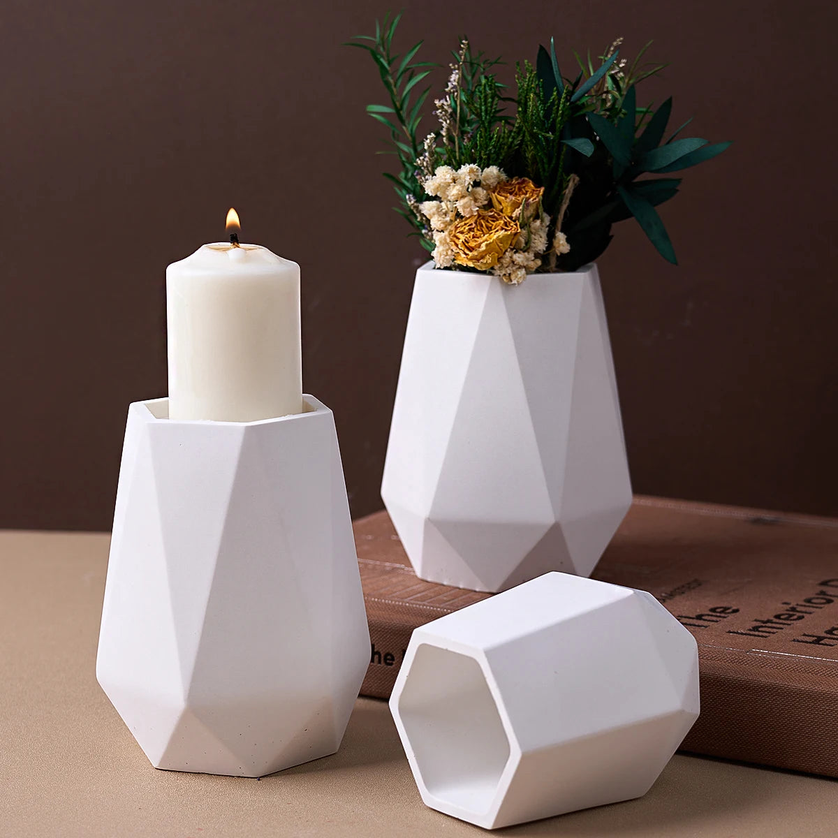 Hexagonal Candle Jar Silicone Mold.