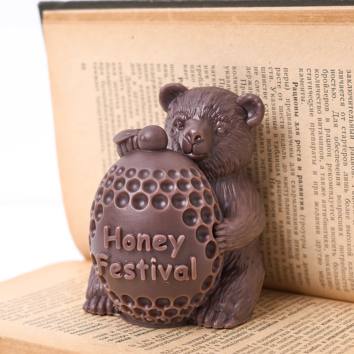 Relief Bear Silicone Candle Mold.