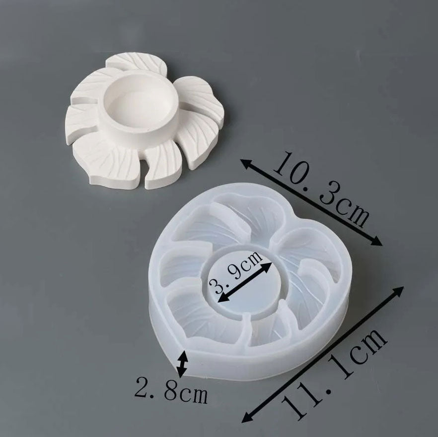 Hollow Leaf Candle Holder Mold