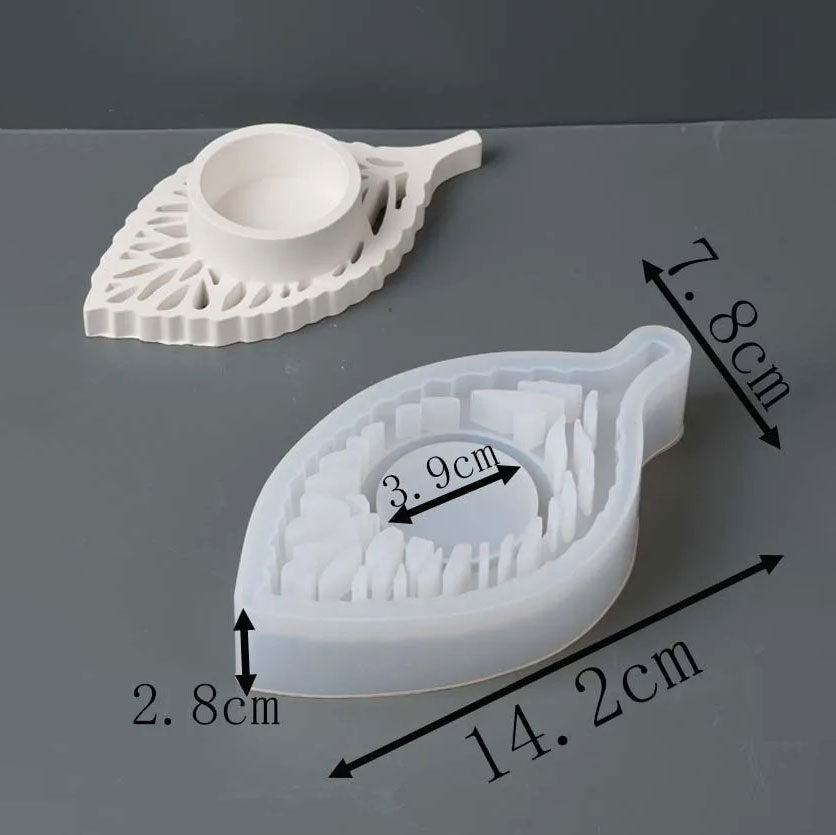 Hollow Leaf Candle Holder Mold