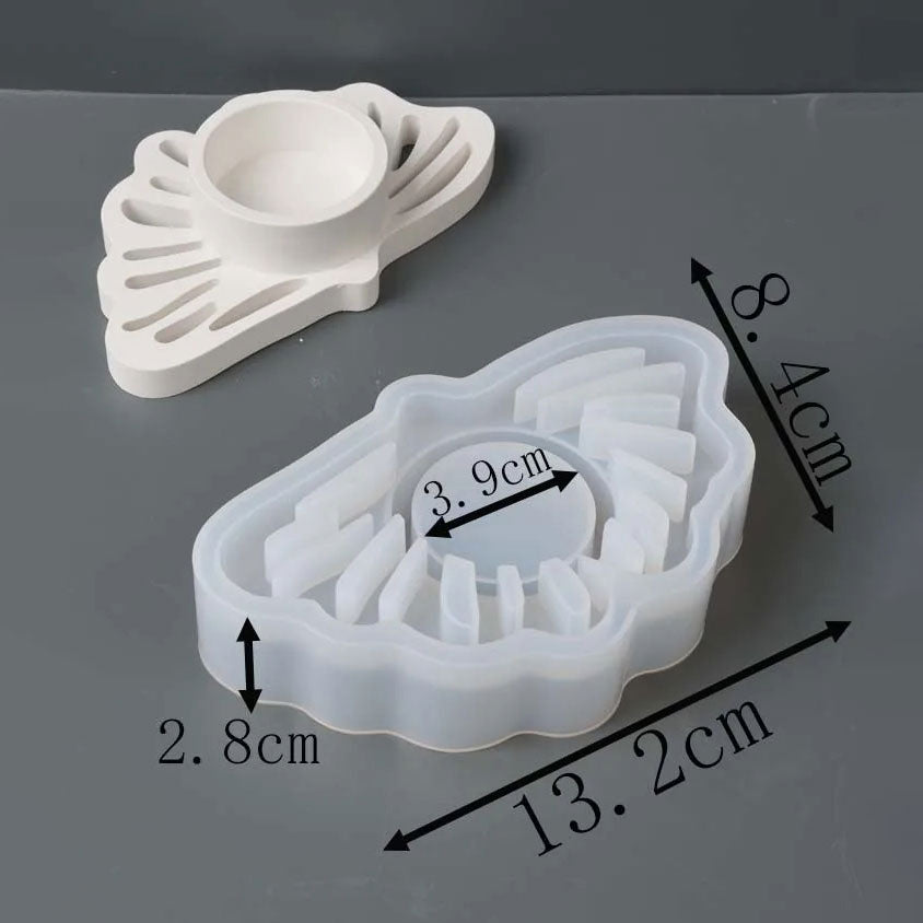 Hollow Leaf Candle Holder Mold