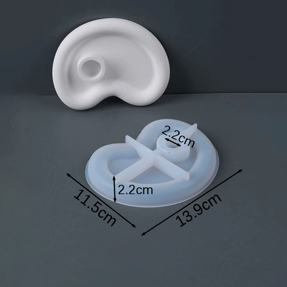 Rough Edge Tray with Candle Holder Silicone Mold