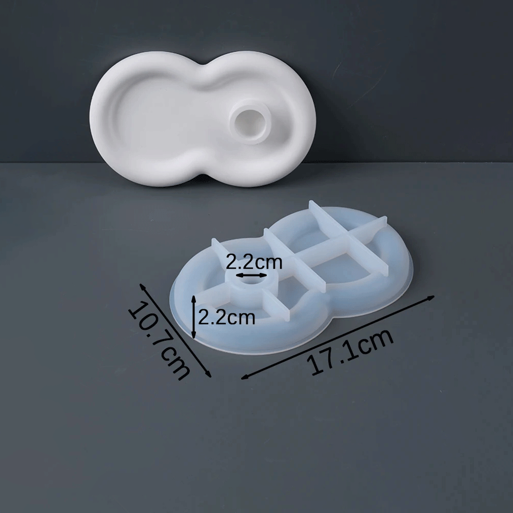 Rough Edge Tray with Candle Holder Silicone Mold