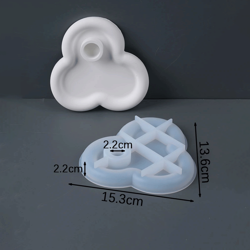 Rough Edge Tray with Candle Holder Silicone Mold