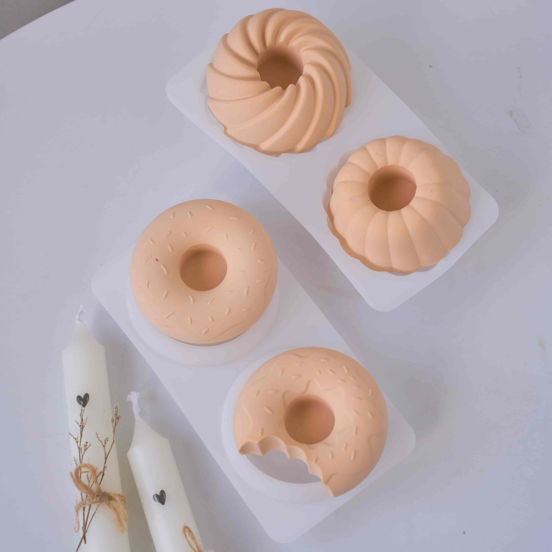 Pudding & Donut Candle Holder Silicone Mold Set