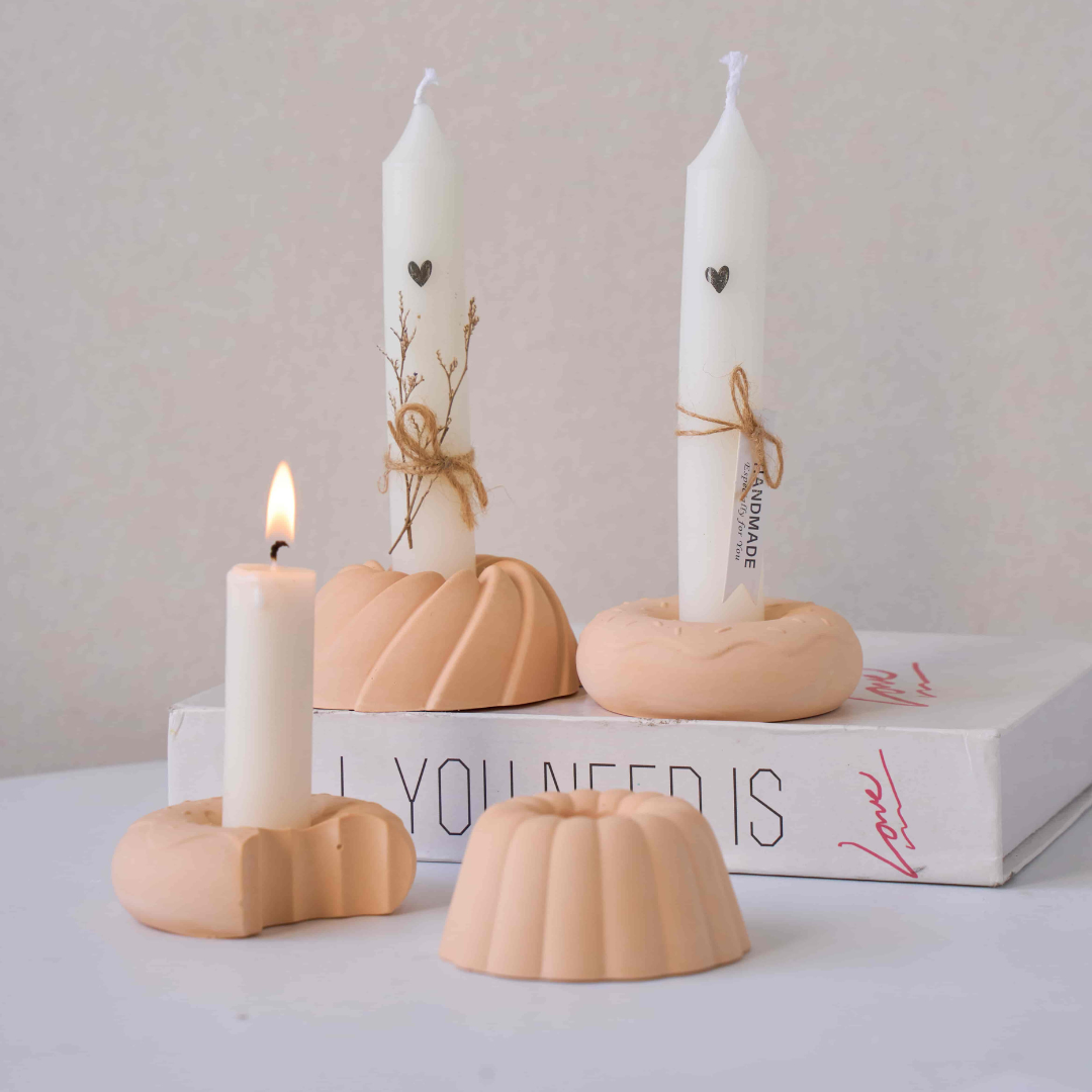 Pudding & Donut Candle Holder Silicone Mold Set