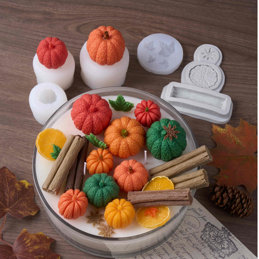 5pcs Autumn Pumpkin & Spice Silicone Mold Set
