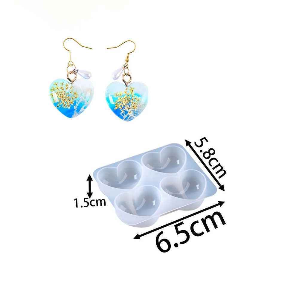 Cariva Dome Moon Star Heart Silicone Mold Heart (Small)