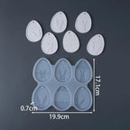 6 Cavity Easter Bunny Pendant Mold – Oval Ornament Design Smooth Edge Oval