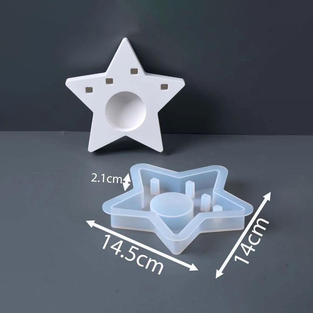 Christmas Village Star Candle Holder Silicone Mold Set
