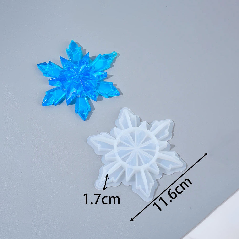 8Pcs Snowflake Resin Silicone Mold Set