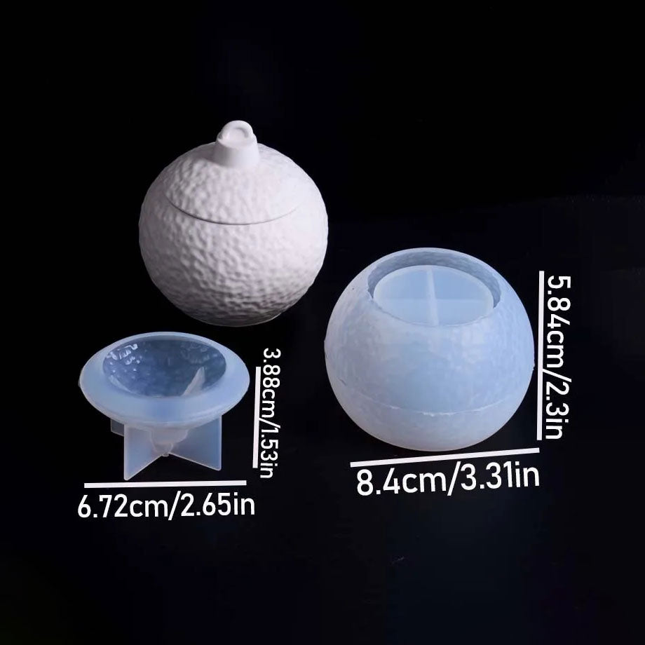 Orvel Capped Ornament Jar Silicone Mold Hammered