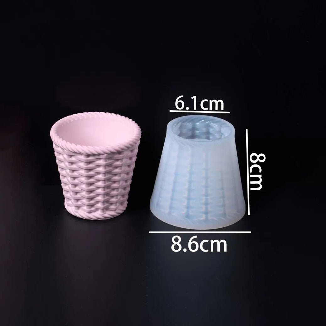 Roven Plait Basket Candle Vessel Silicone Mold