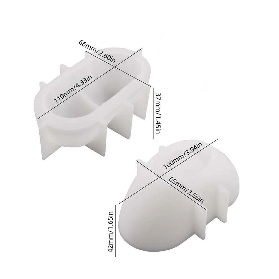 Heart-Shaped Candle Jar Silicone Mold