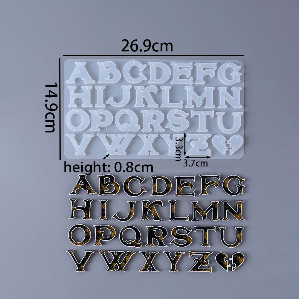 Alphabet Letter Resin Mold Set (A–Z)