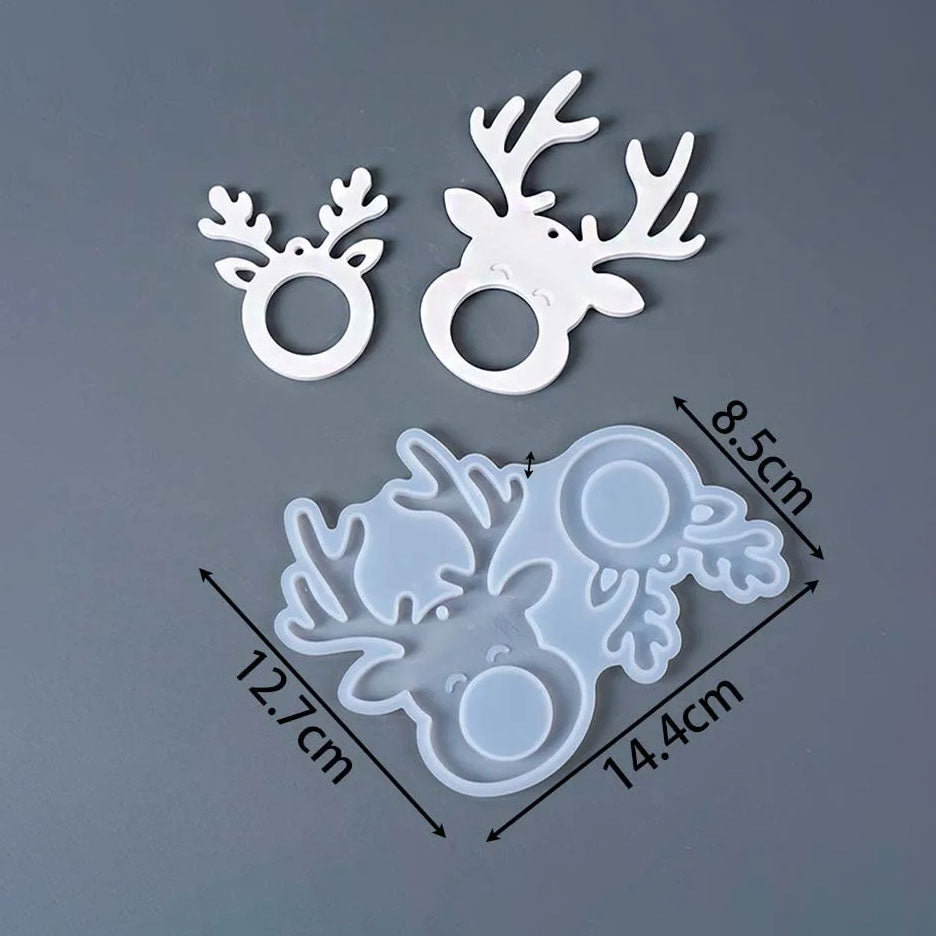 Reindeer Head Silicone Mold (2-Cavity)