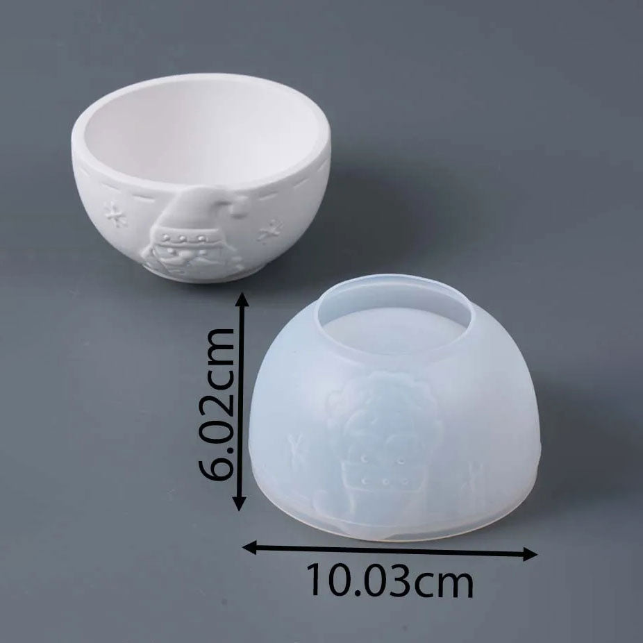 Santa Claus Relief Silicone Bowl Mold