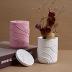 Rose Ribbon Candle Jar Silicone Mold with Lid