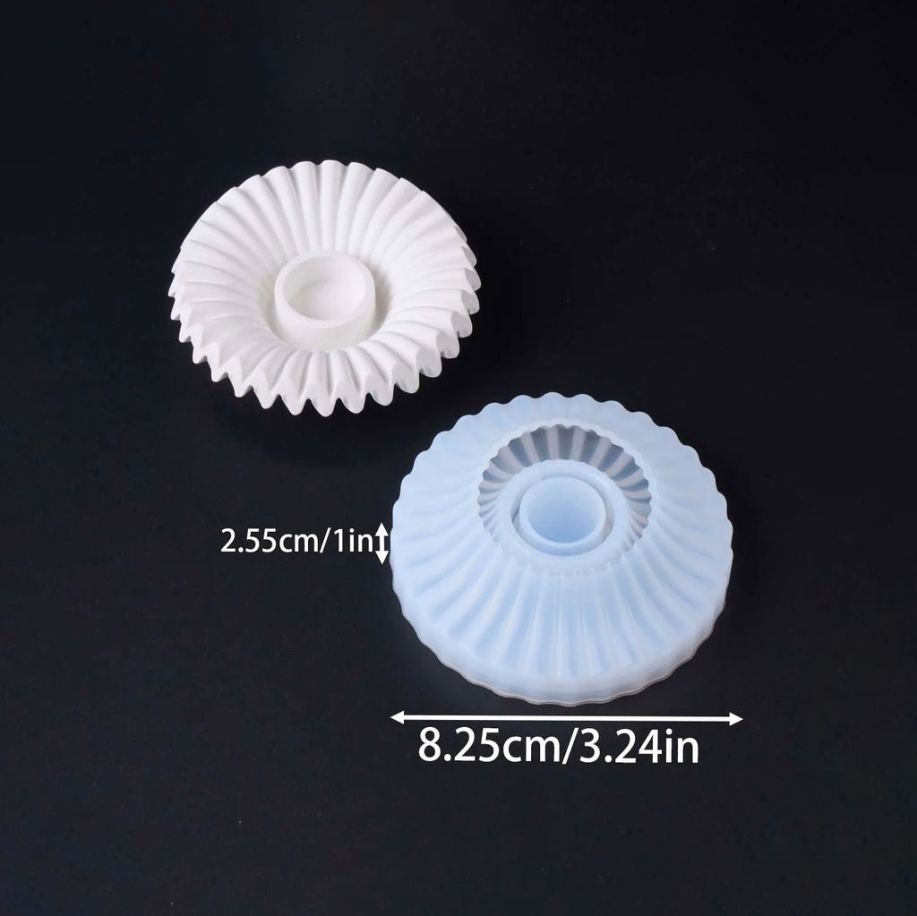 Corava Pleat Candle Holder & Tray Silicone Mold Candle Holder