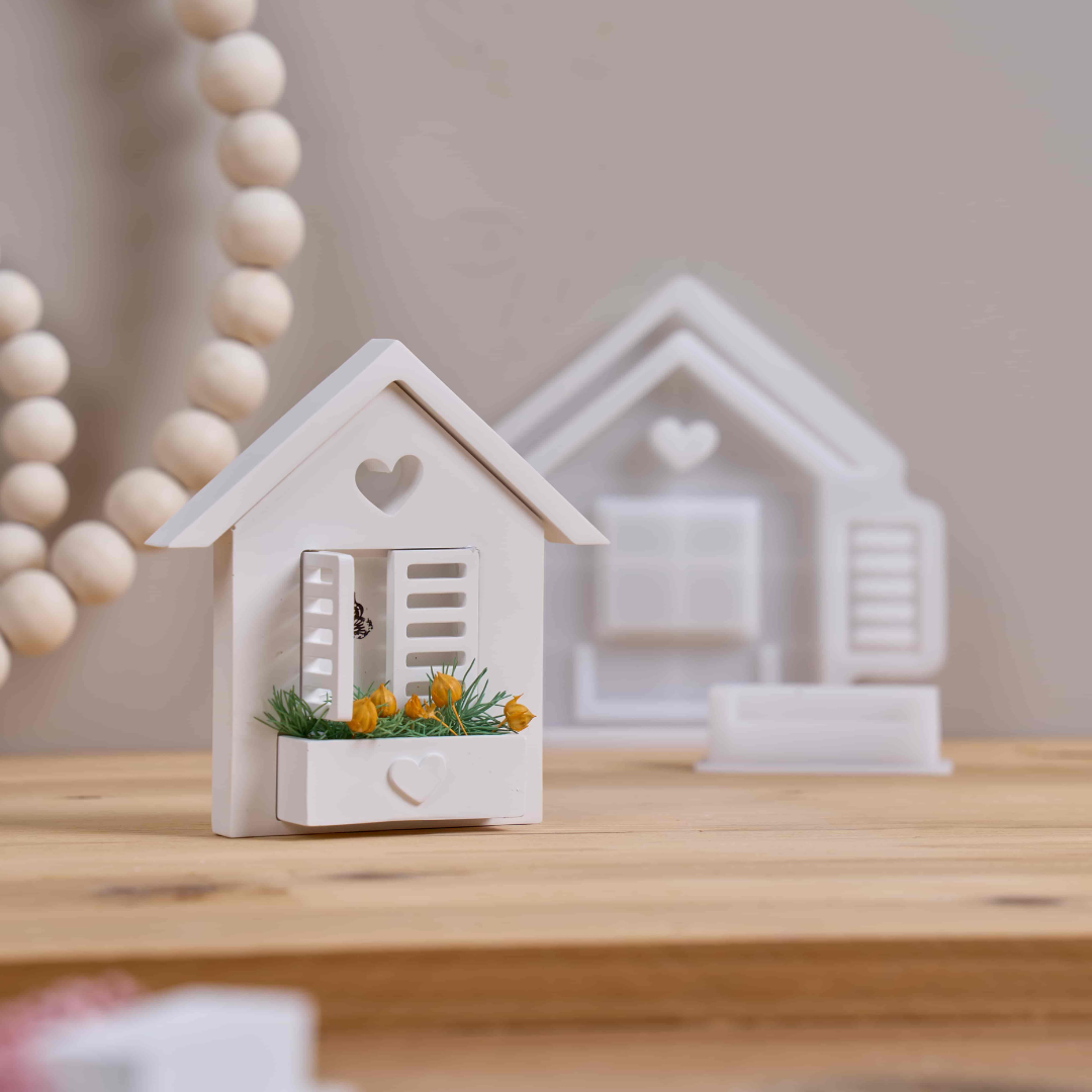House Window Flower Box Silicone Mold Set for Resin or Plaster Crafts