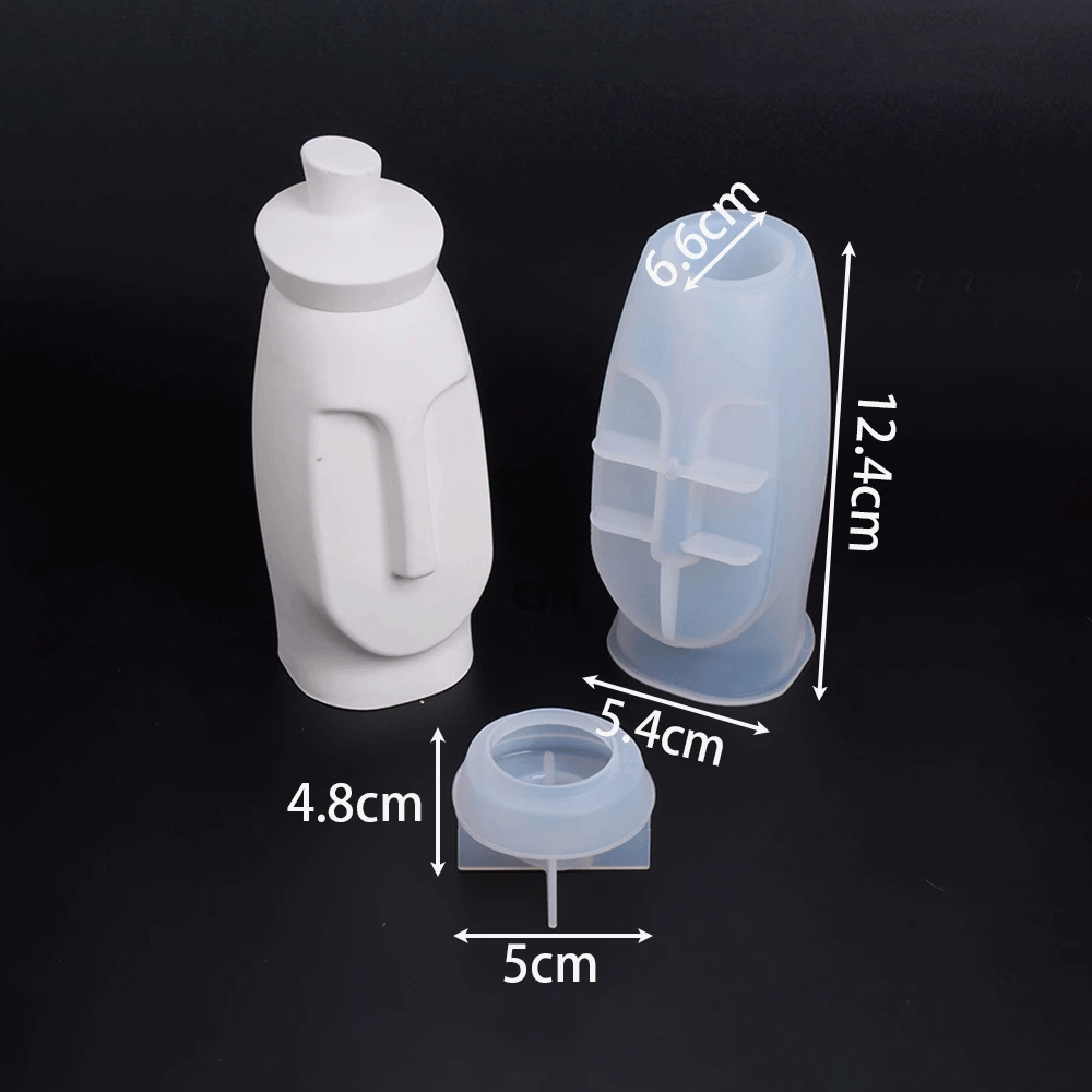 Abstract Face Vessel Vase Silicone Mold