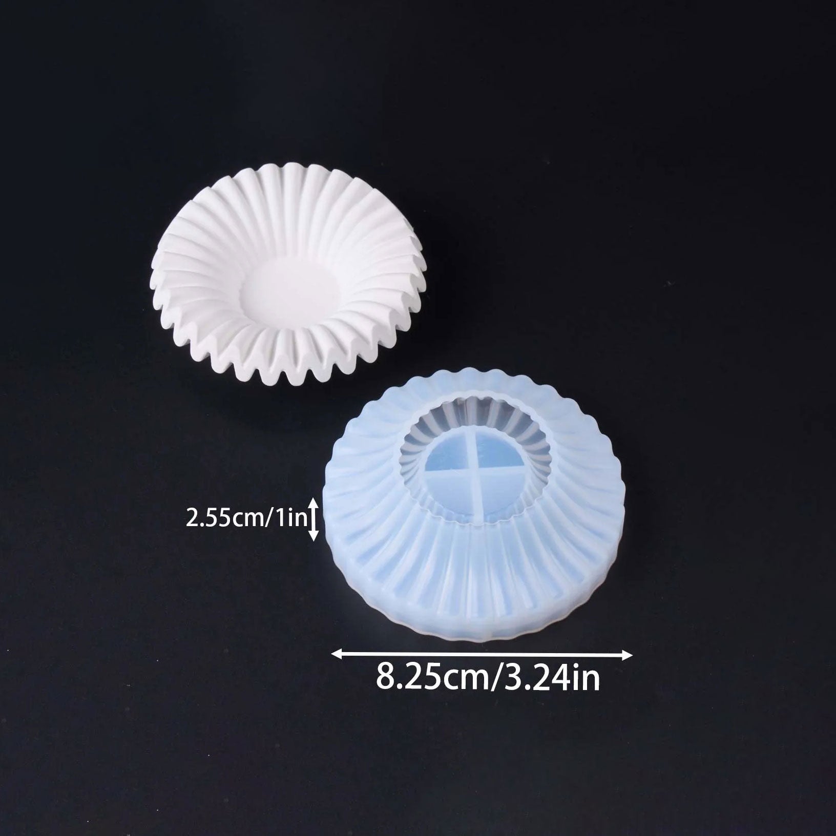 Corava Pleat Candle Holder & Tray Silicone Mold Trinket Tray