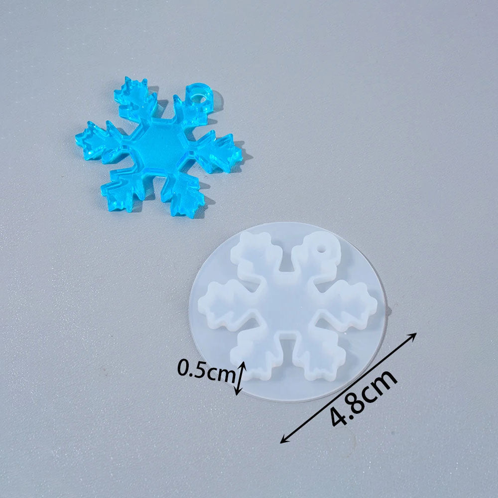 8Pcs Snowflake Resin Silicone Mold Set