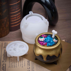 Halloween Cauldron Silicone Mold with Lid for Resin Crafts