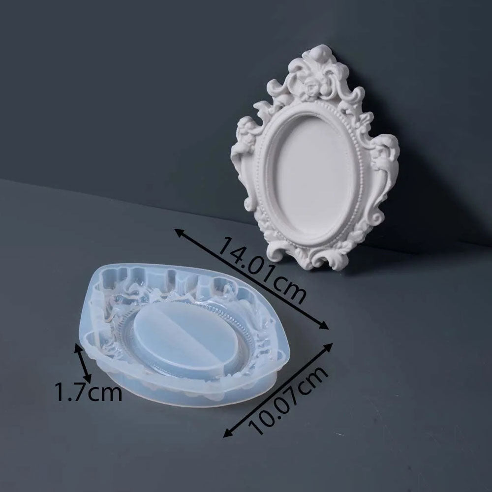 European-Style Vintage Oval Frame Silicone Mold