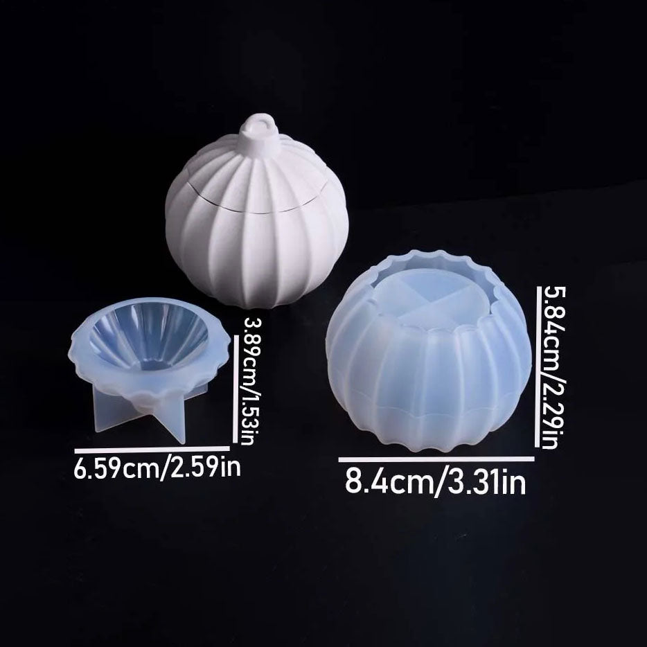 Orvel Capped Ornament Jar Silicone Mold Fluted