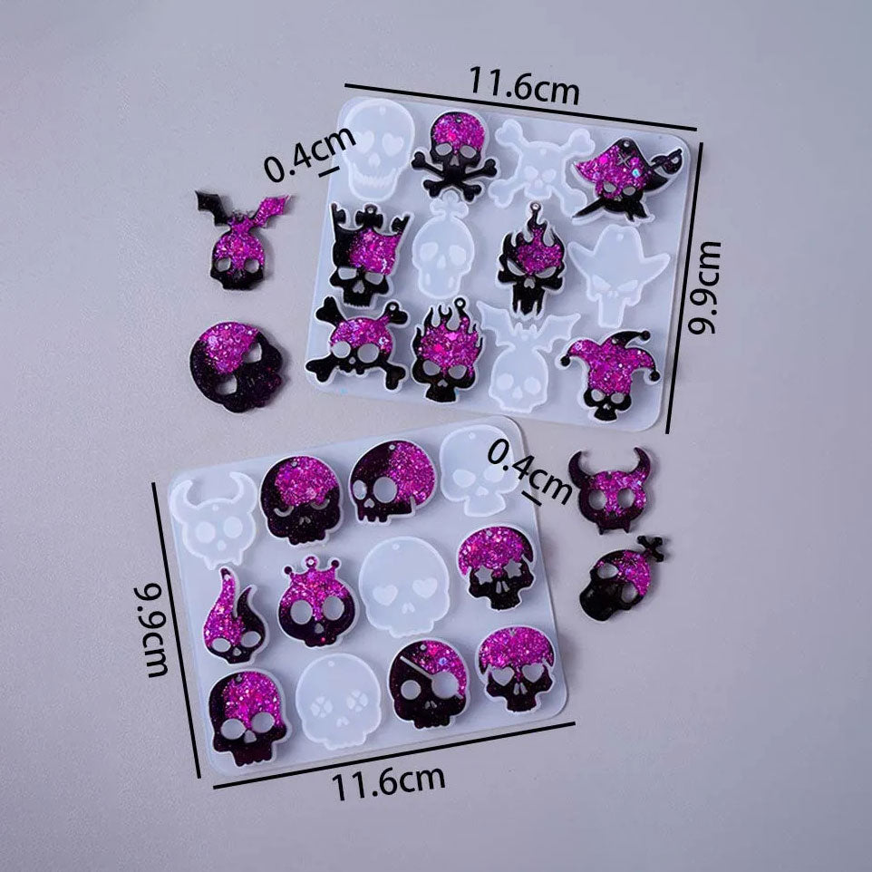 Skull Silicone Mold Set for Resin Earrings and Pendants (2pcs)