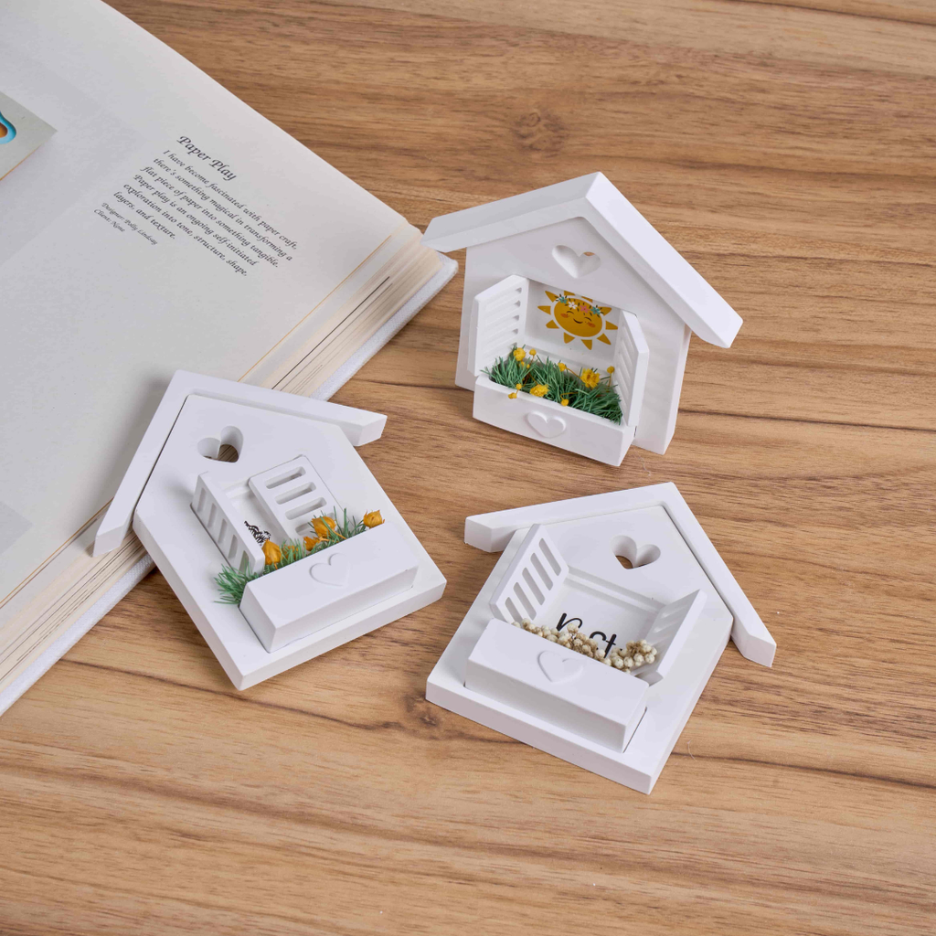 House Window Flower Box Silicone Mold Set for Resin or Plaster Crafts