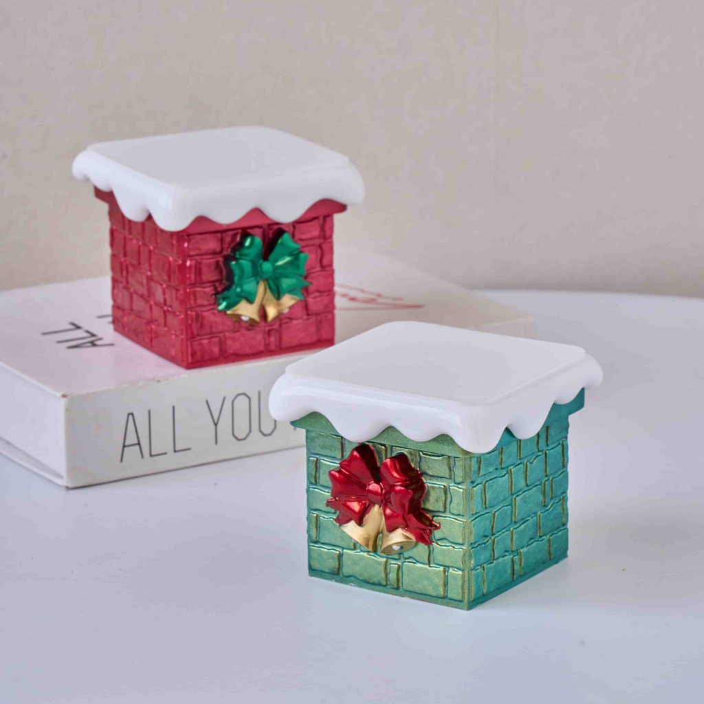 Christmas Chimney Jar Silicone Mold with Lid
