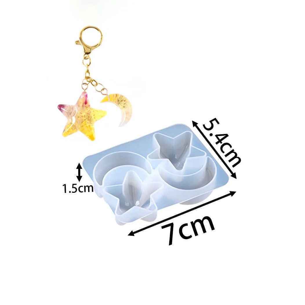 Cariva Dome Moon Star Heart Silicone Mold Moon Star (Small)