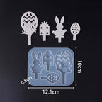 4-Piece Easter Star Bunny Tealight Holder Mold Set