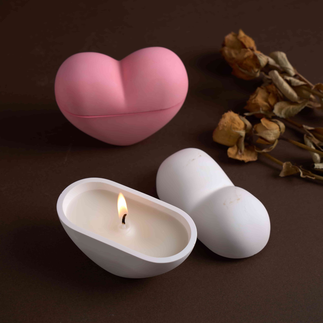 Heart-Shaped Candle Jar Silicone Mold