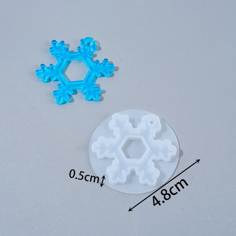 8Pcs Snowflake Resin Silicone Mold Set