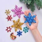 8Pcs Snowflake Resin Silicone Mold Set